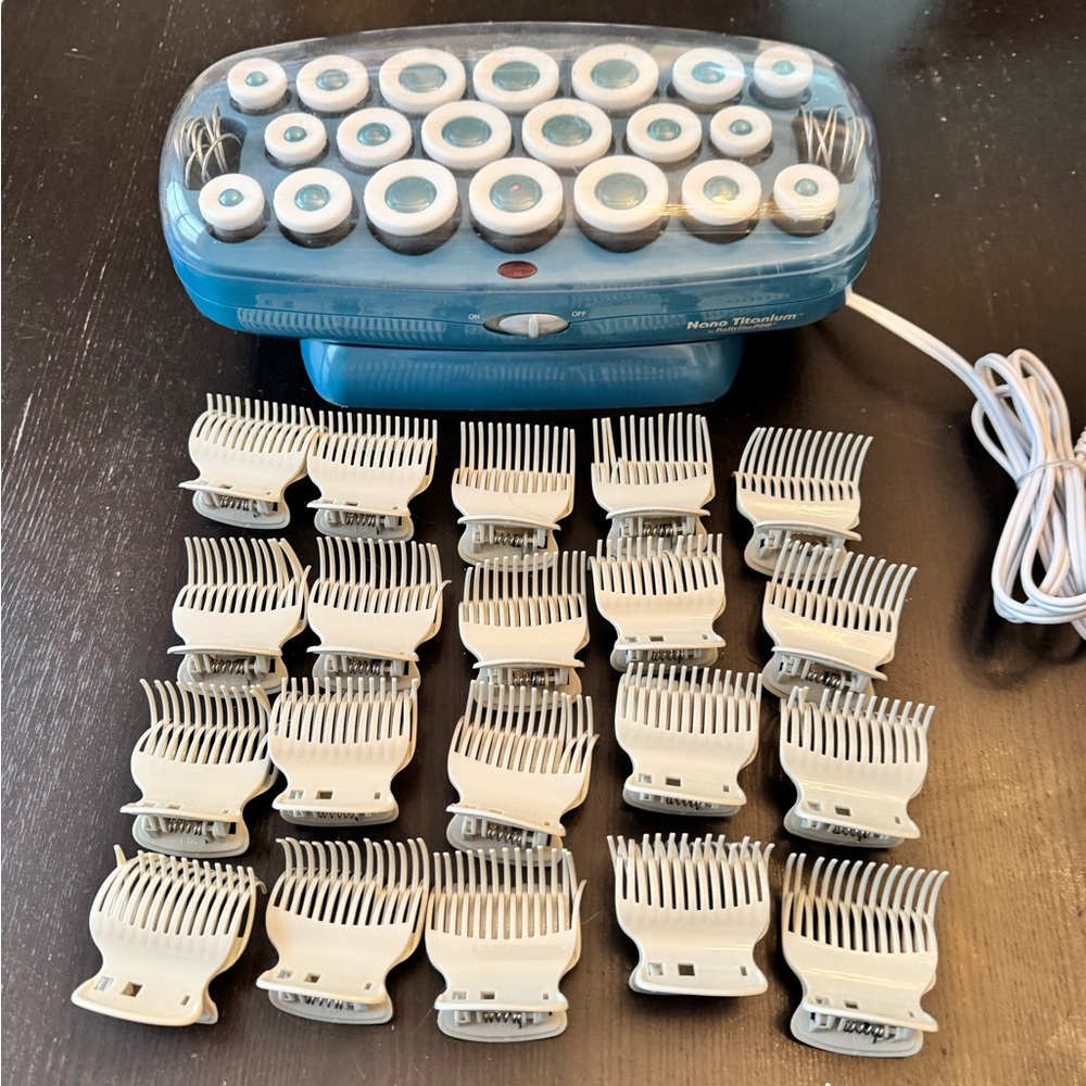 BaBylissPRO Nano Titanium Hair Roller Set - Blue and White